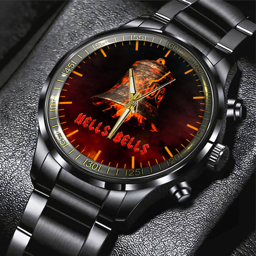 AC/DC Black Stainless Steel Watch – HUANNM 5301