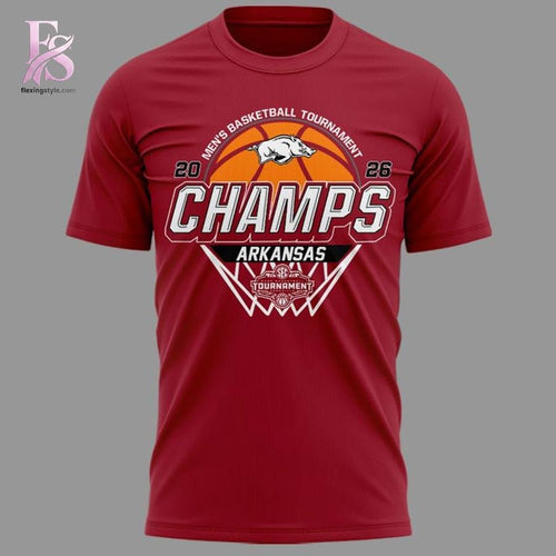 Arkansas Razorbacks Men’s Basketball 2026 SEC Tournament Champions Locker Room T-Shirt