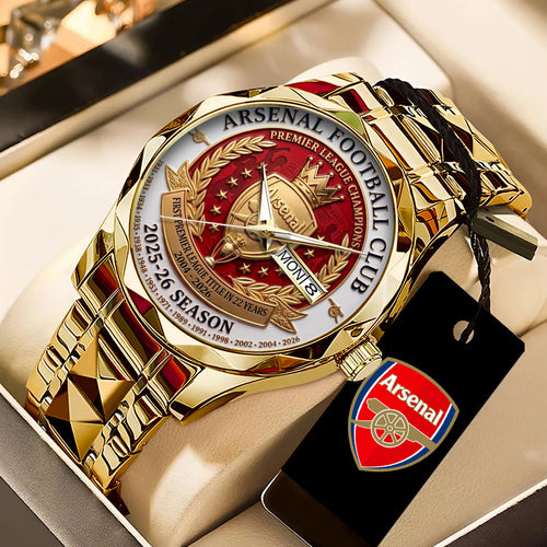 Arsenal FC Premier League Champions 25/26 Alloy Luxury Quartz Watch – TANTN23168