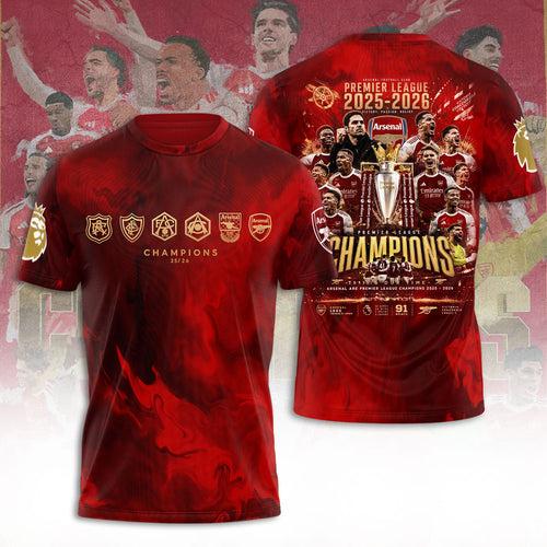 Arsenal FC Premier League Champions 25/26 3D Apparel – TANTN23140