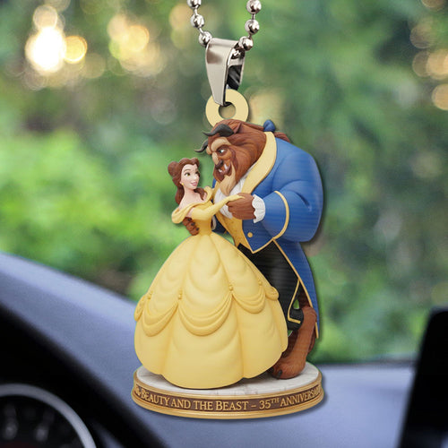 Beauty And The Beast 35th Anniversary Custom shape 2-sided Acrylic Car Ornament – TMTHU3332