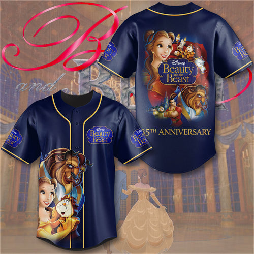 Beauty And The Beast 35th Anniversary Baseball Jersey – TMTHU3333