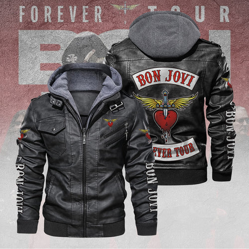Bon Jovi 2D Leather Hooded Jacket – TANTN17978