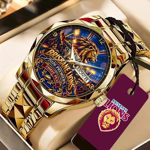 Brisbane Lions 2026 AFL Premiers Alloy Luxury Quartz Watch – TMTHU9814