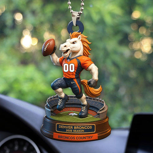 Denver Broncos 2025 Season Custom shape 2-sided Acrylic Car Ornament โ HOATT13667