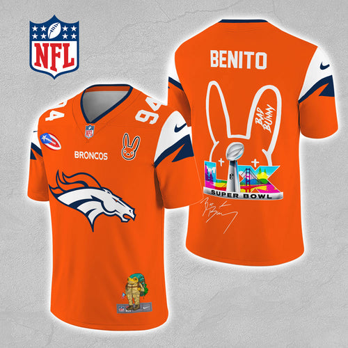 Denver Broncos x Bad Bunny 3D Football Jersey – MAITM13308