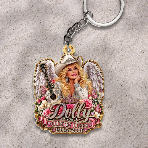 Dolly Parton Custom Shape 2-sided Keychain – HOATT20963
