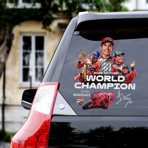 Ducati Lenovo Team x Marc Márquez 2025 World Champion 3D Car Sticker – HOATT13657