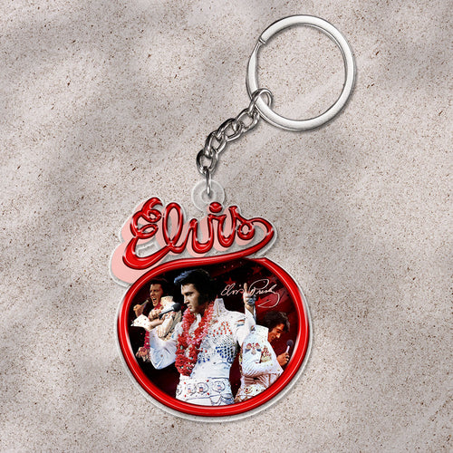 Elvis Presley Custom Shape 1-sided Keychain – HOATT 9259