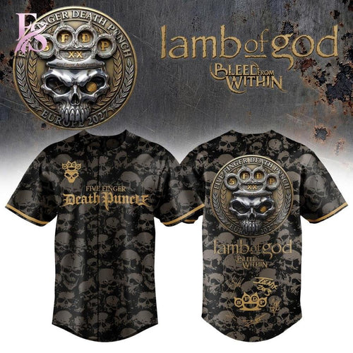 Five Finger Death Punch 20TH ANNIVERSARY WORLD TOUR 2026 Baseball Jersey