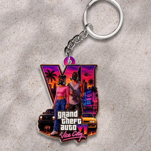 Grand Theft Auto VI Custom Shape 2-sided Keychain – HOATT20453
