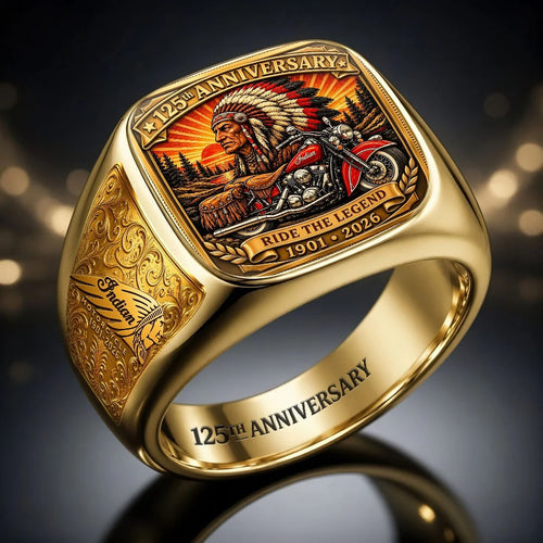 Indian Motorcycle 125th Anniversary 3D Engraved Ring – HOATT26747