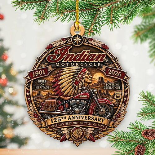 Indian Motorcycle 125th Anniversary Custom Shape 2-side Printed Acrylic Ornament – TANTN26369