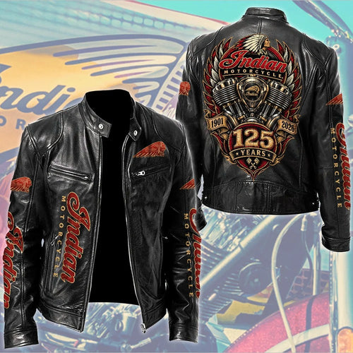Indian Motorcycle 125th Anniversary Motorcycle Leather Jacket – TMTHU9958