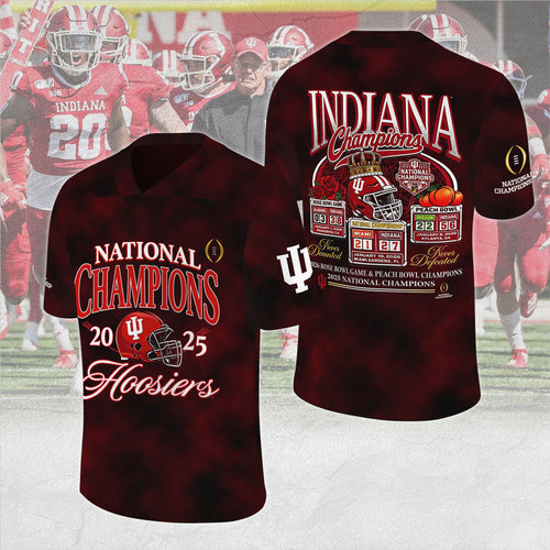 Indiana Hoosiers Football 2025 National Champions 3D Football Jersey – MAITM14698