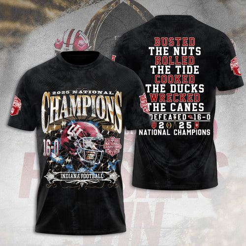 Indiana Hoosiers Football 2025 National Champions 3D Apparel – TANTN20452