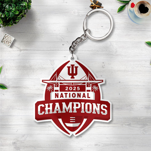 Indiana Hoosiers Football 2025 National Champions Custom Shape 2-sided Keychain – TANTN20472