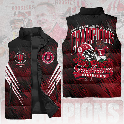 Indiana Hoosiers Football 2026 Rose Bowl Champions 3D Sleeveless Down Jacket – HOATT15461