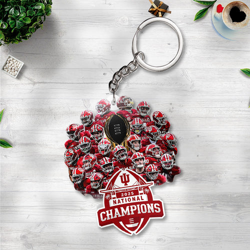 Indiana Hoosiers Football 2025 National Champions Custom Shape 2-sided Keychain – TANTN20475