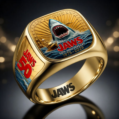 Jaws 50th Anniversary 3D Engraved Ring – HOATT19881