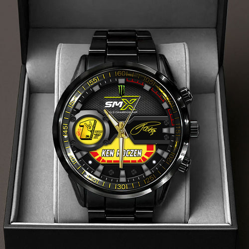 Ken Roczen 2026 AMA Supercross 450cc Champion Black Stainless Steel Watch – HOATT17952