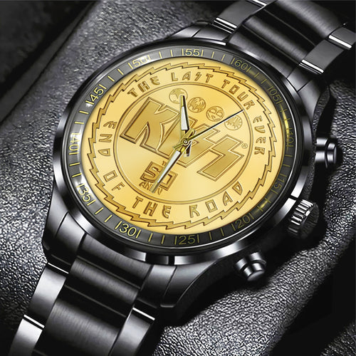 KISS Black Stainless Steel Watch – TANTN 6111