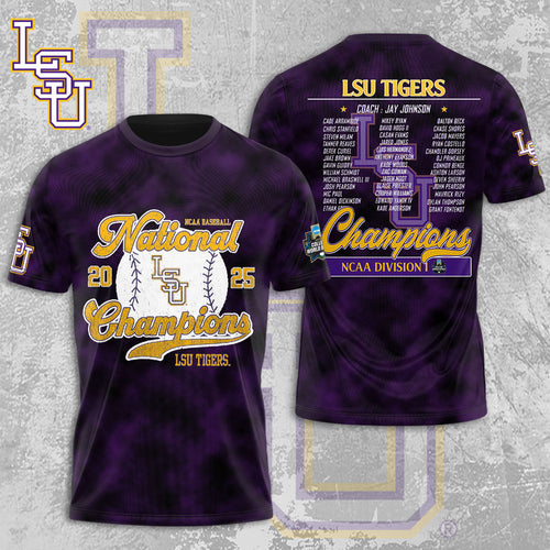 LSU Tigers Baseball 2025 National Champions 3D Apparel – MAITM 11843