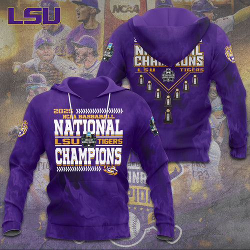 LSU Tigers Baseball 2025 National Champions 3D Apparel – TANTN 13919