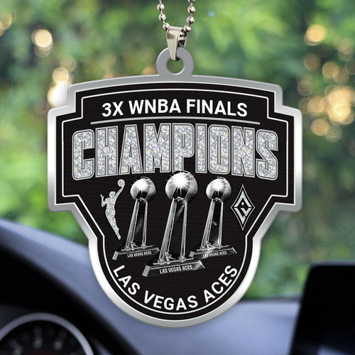 Las Vegas Aces 2025 WNBA Finals Champions Custom shape 2-sided Acrylic Car Ornament – HOATT13829