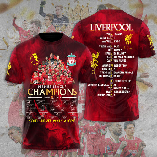 Liverpool FC 2024/25 Premier League Champions 3D Apparel – TANTN 12683