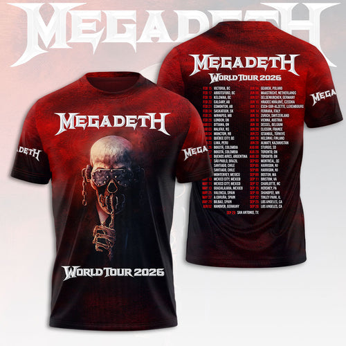 Megadeth 2026 World Tour 3D Apparel – HOATT16112