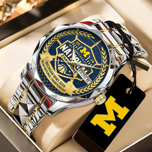 Michigan Wolverines 2026 Men's Basketball National Champions Alloy Luxury Quartz Watch – TANTN22210