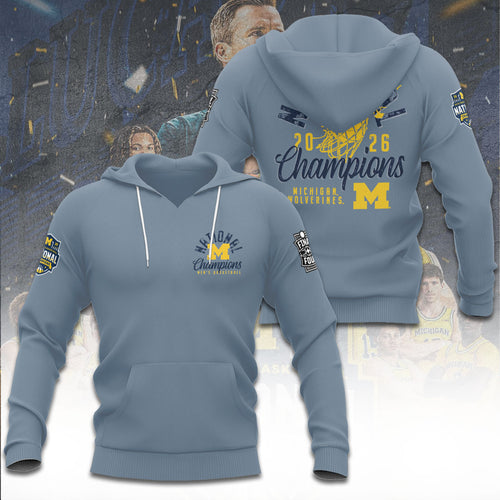 Michigan Wolverines 2026 Men's Basketball National Champions 3D Apparel – TANTN22130