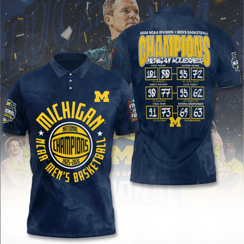 Michigan Wolverines 2026 Men's Basketball National Champions 3D Apparel – TANTN22286
