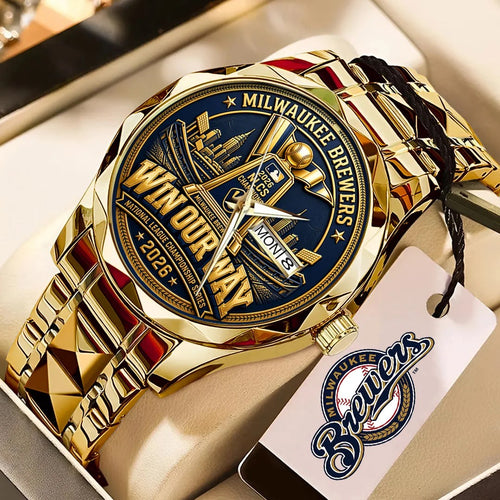Milwaukee Brewers 2026 National League Champions Alloy Luxury Quartz Watch – TMTHU10123