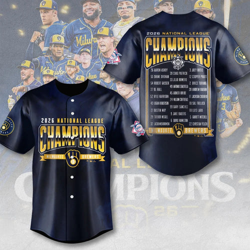 Milwaukee Brewers 2026 National League Champions Baseball Jersey – MAITM15492