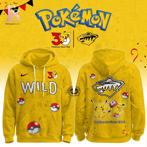 Minnesota Wild Pokemon 30th Anniversary Hoodie