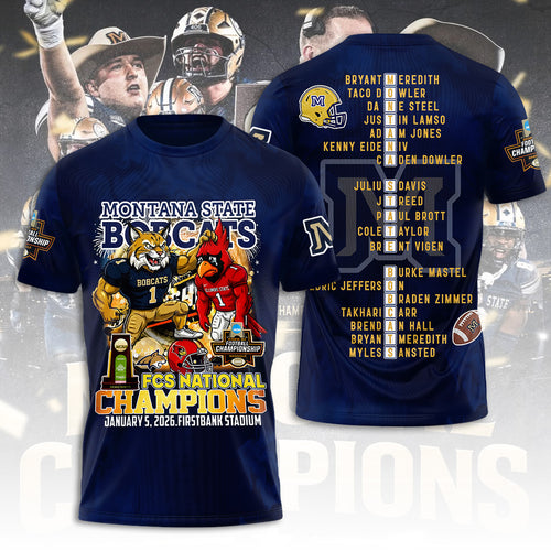 Montana State Bobcats Football 2025 National Champions 3D Apparel – MAITM14727