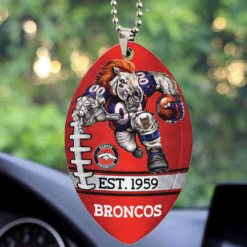 Denver Broncos Custom shape 2-sided Acrylic Car Ornament โ TMTHU867