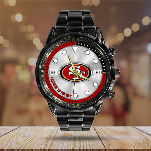 San Francisco 49ers Black Stainless Steel Watch – HOATT12959