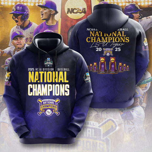 LSU Tigers Baseball 2025 National Champions 3D Apparel – NGHIAVT 2975