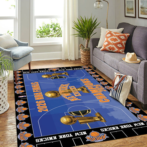 New York Knicks 2026 NBA Finals Champions Rectangular Rug – TMTHU7507