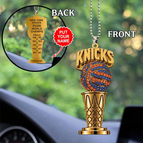 Personalized New York Knicks NBA Finals Champions 2026 Custom shape 2-sided Acrylic Car Ornament – TANTN23926