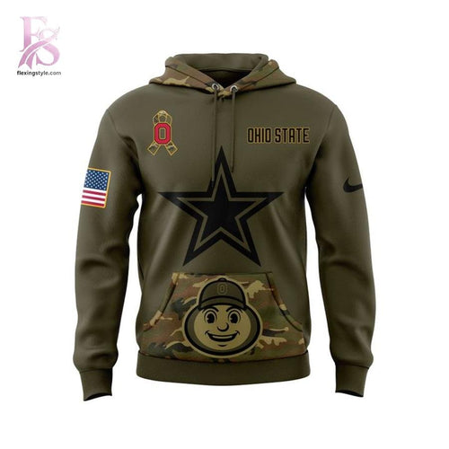 Ohio State Buckeyes Football 2025 Salute to Service Army Hoodie