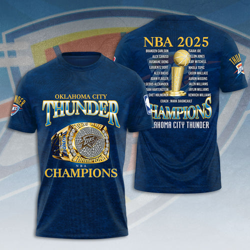 Oklahoma City Thunder 2025 NBA Champions 3D Apparel – HOATT 11435