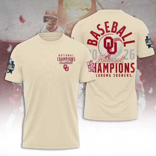Oklahoma Sooners 2026 NCAA Baseball Men's College World Series Champions 3D Apparel – TANTN23841
