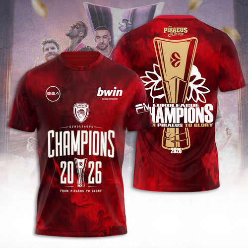 Olympiacos B.C. 2026 EuroLeague Champions 3D Apparel – TANTN23579