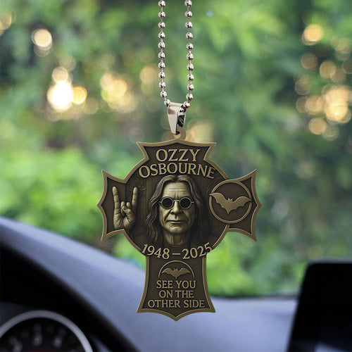 Ozzy Osbourne Custom shape 2-sided Acrylic Car Ornament โ TANTN 14780