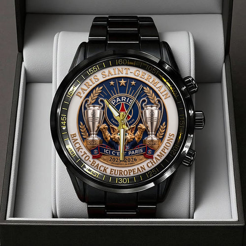 Paris Saint-Germain Champions of Europe 25/26 Black Stainless Steel Watch – TANTN23314