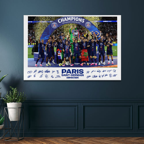 Paris Saint-Germain 25/26 Champions League Champions Rectangle Canvas With Inner Frame – HOATT18447